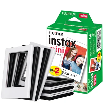 20 Листов Белой Пленки FujiFilm Instax Mini и 10 шт. Магнитных Рамок для фотографий с Магнитом для Instax Mini 12 11 9 8 70 7s 90 SP-2