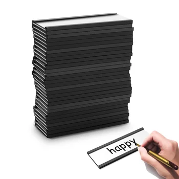 30 шт. магнитных держателей этикеток с магнитными держателями карт данных с прозрачными пластиковыми протекторами для металлической полки (1 x 3 дюйма)
