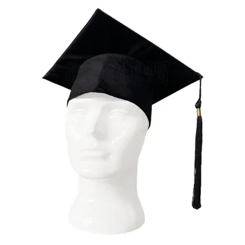 Черная шляпа бакалавра Церемония вручения дипломов Университетам Докторская шляпа Церемония вручения дипломов взрослым Школьная степень Выпускная шляпа с кисточками Оптом