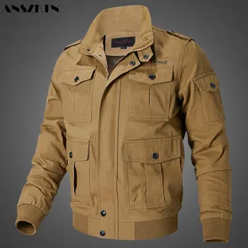 ANSZKTN, Мужская одежда большого размера, выстиранный хлопковый комбинезон, куртка с несколькими карманами, Европа, Америка