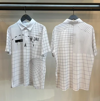 Мужские летние рубашки поло для гольфа с короткими рукавами и принтом, быстросохнущая спортивная одежда, топы для гольфа M222218