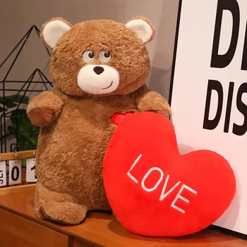 Креативная плюшевая игрушка в виде медведя, Мягкая подушка в виде сердца Любви, превращающаяся в плюшевых мишек, подарок на День Святого Валентина для девочек