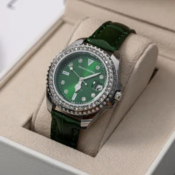 Женские часы с кожаным ремешком, модные персонализированные повседневные Изысканные женские кварцевые наручные часы Relojes Para Mujer