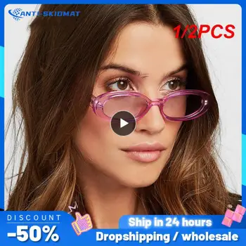 Солнцезащитные очки в стиле ретро, 1/2ШТ, для женщин, солнцезащитные очки в маленькой овальной оправе, Модные оттенки, Поляризованные очки UV400, солнцезащитные очки